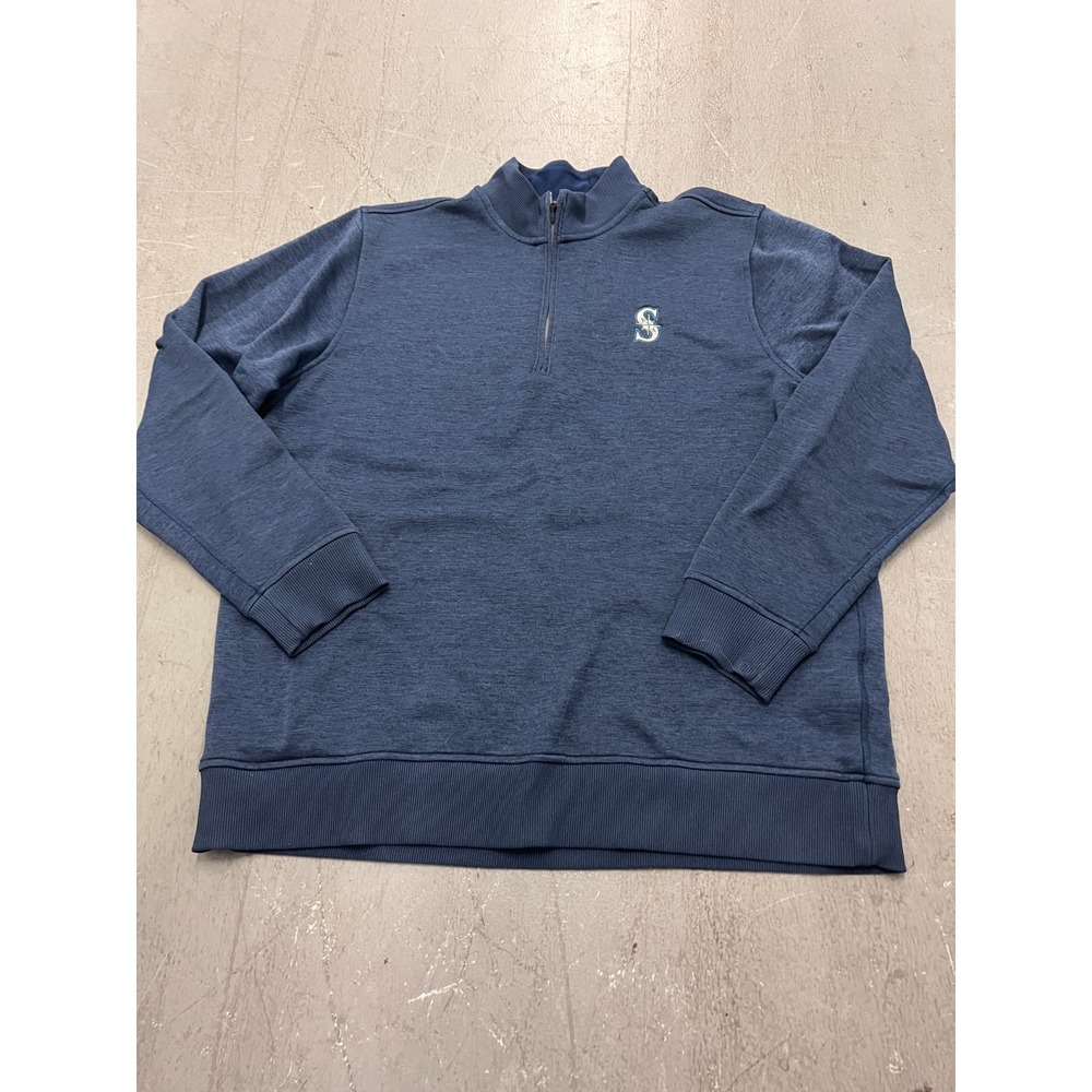 Under Armour ColdGear Sweatshirt Mens XL Blue Fleece 1/4 Zip Loose Fit Training